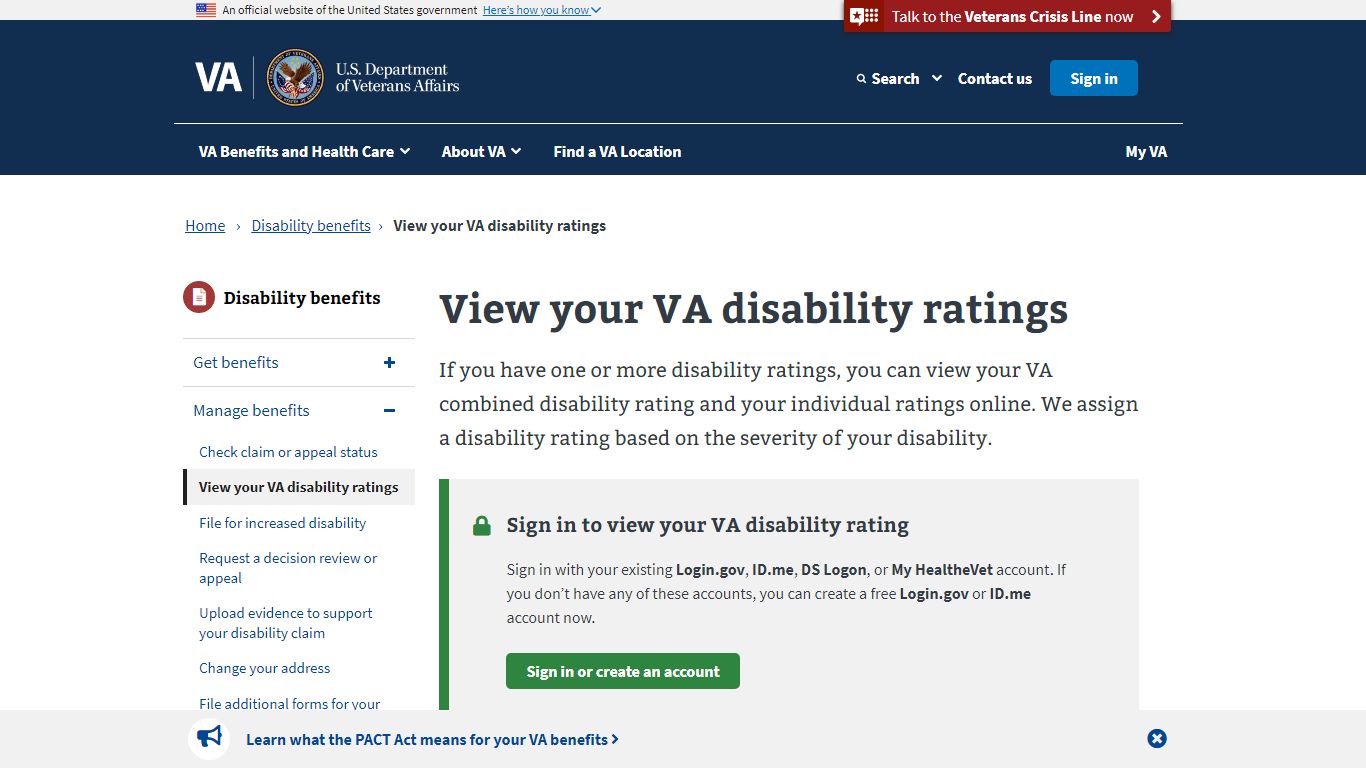 View Your VA Disability Ratings | Veterans Affairs
